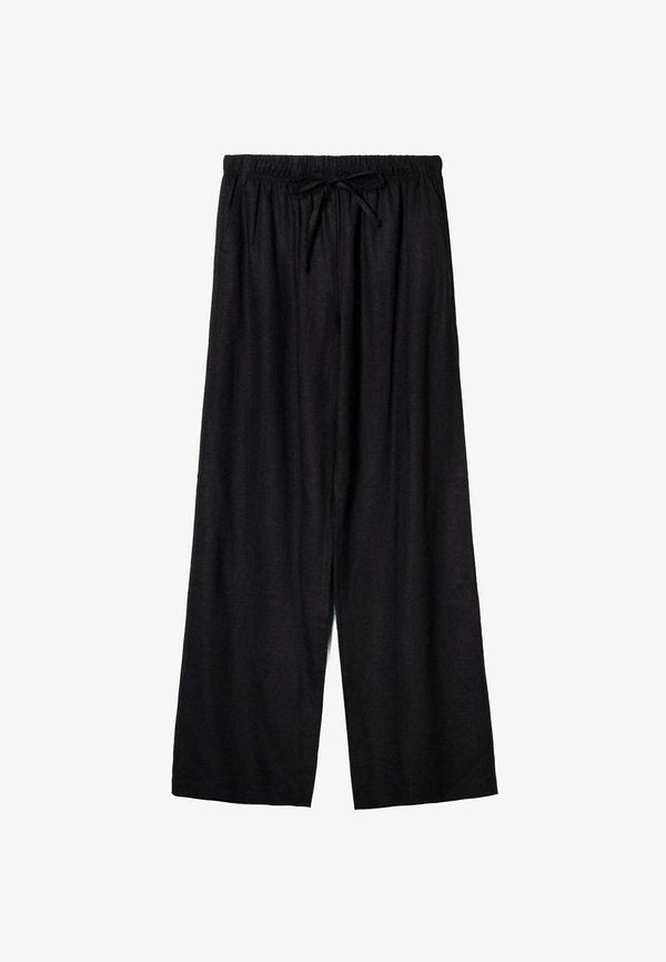 Bershka WITH AN ELASTICATED WAISTBAND - Trousers - black