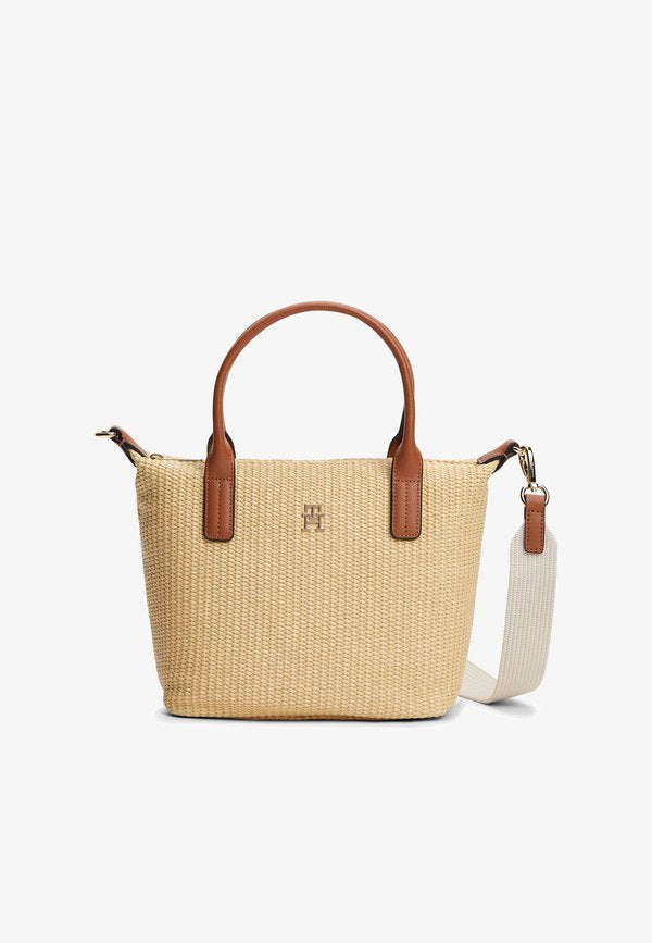 Tommy Hilfiger RAFFIA CROSSBODY TOTE BAG - Handbag - natural raffia