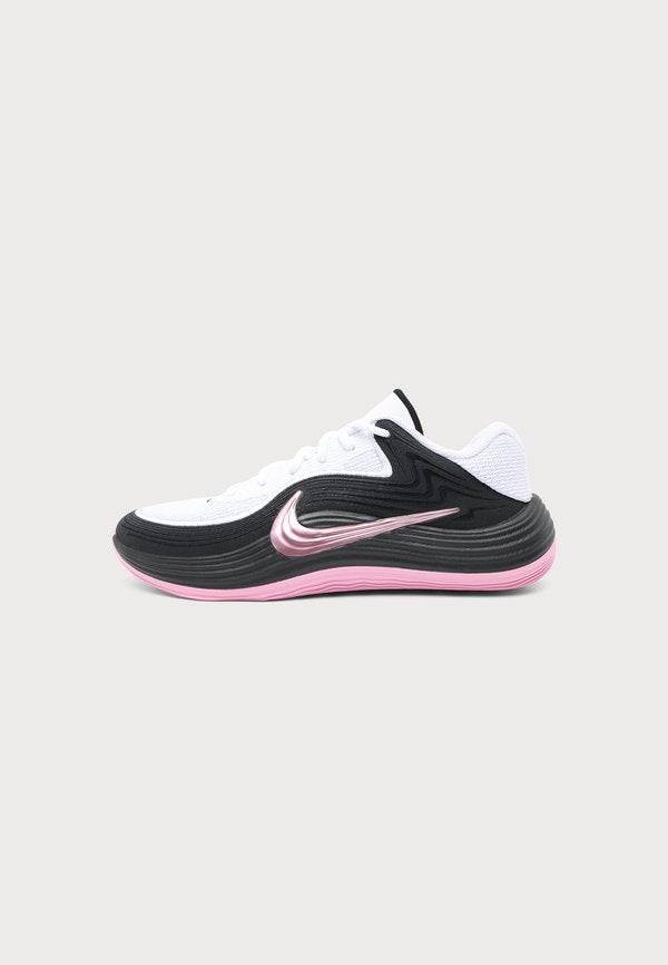 Nike Performance PRECISION 8 LOW UNISEX - Basketball shoes - white/pink rise/black/pink rise