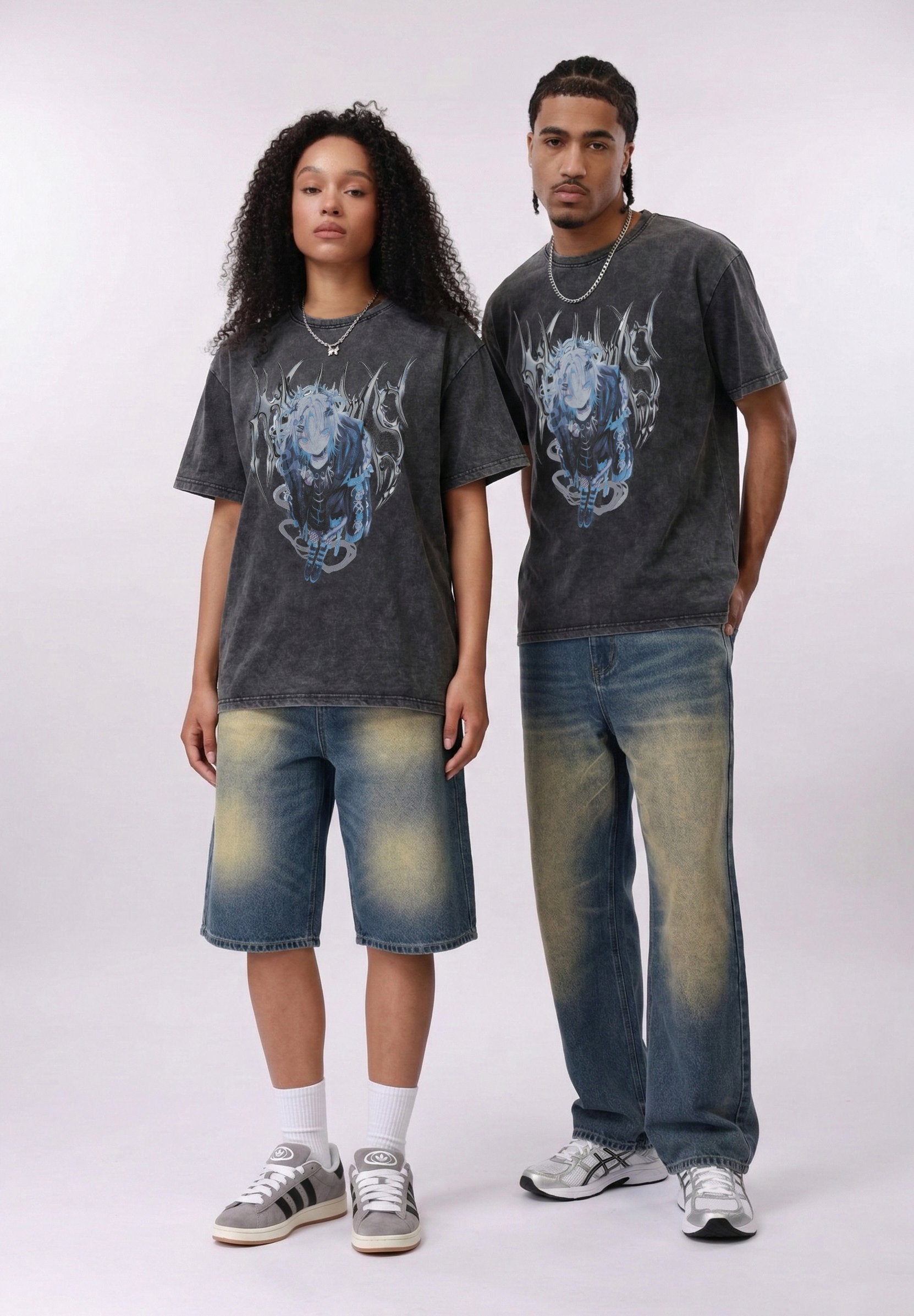 YOURTURN UNISEX ACID WASH ANIME