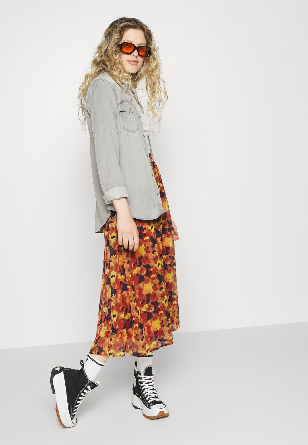 VILA VIFALIA MIDI SKIRT