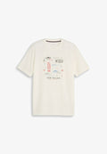 TOM TAILOR STRUCTURED PRINT T-SHIRT - Print T-shirt - gardenia white