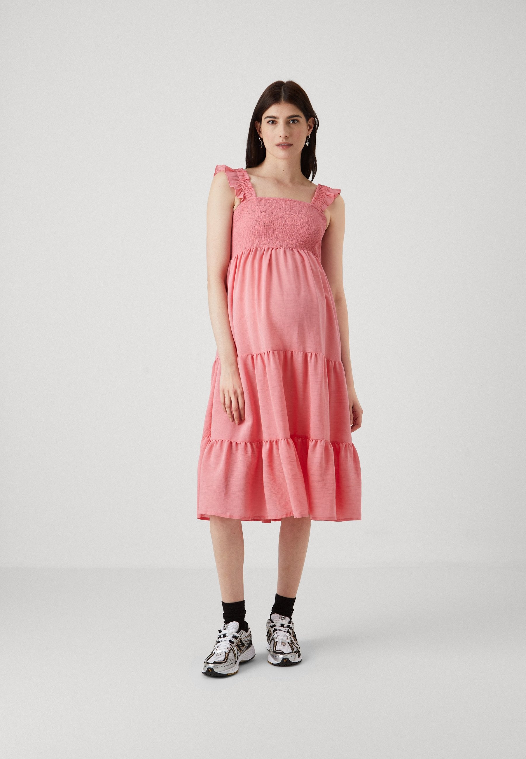 ONLY MATERNITY OLMGRACE FRILL CALF DRESS