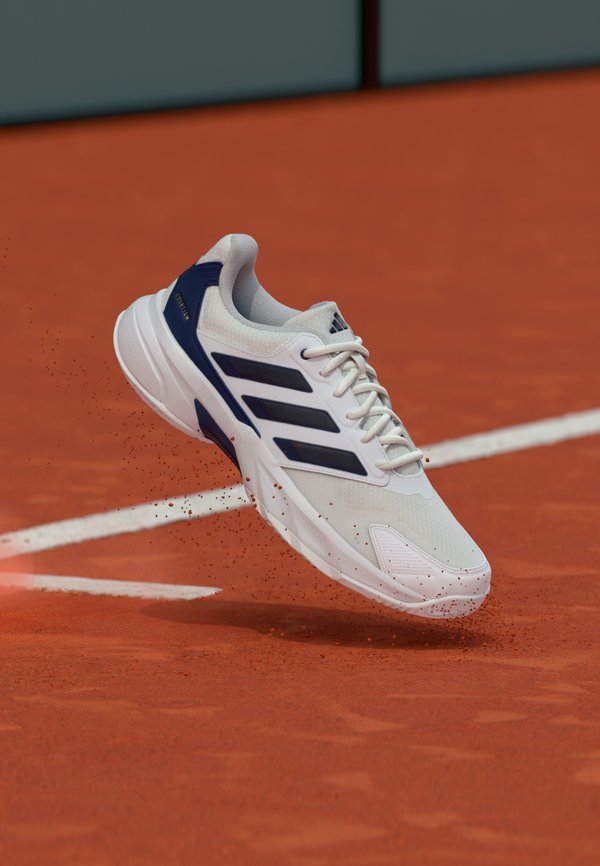 adidas Performance COURTJAM CONTROL 3 CLAY - Clay court tennis shoes - footwear white/dark blue/cyber metallic