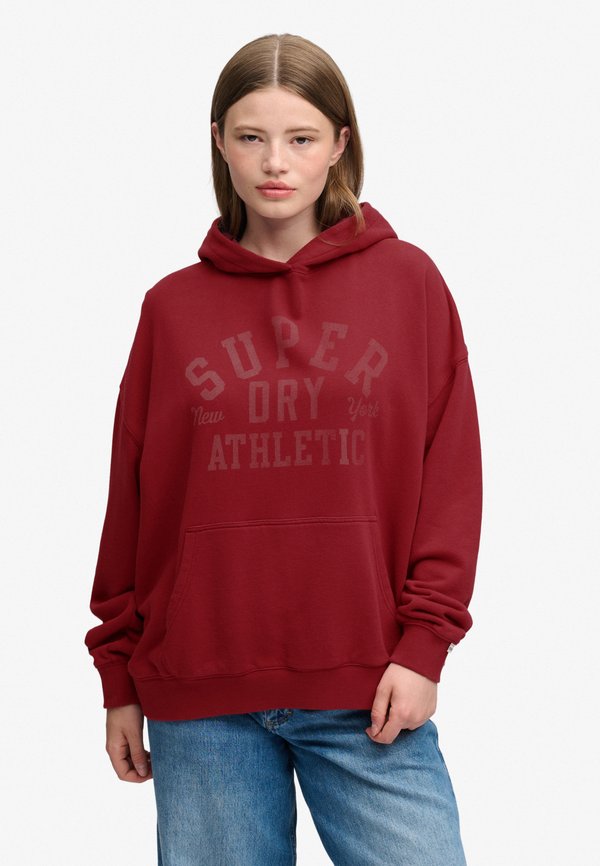 Superdry & Co ATHLETIC ESSENTIALS RELAXED - Hoodie - bordeaux red