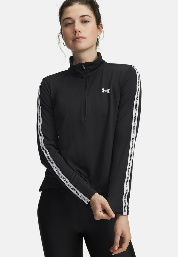 Under Armour LONG-SLEEVES UA TECH WM TAPE HALF ZIP - Long sleeved top - black