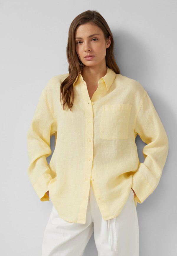 s.Oliver BLUSE - Button-down blouse - hellgelb