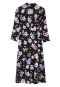Marks & Spencer SATIN FLORAL BUTTON DETAIL MIDI