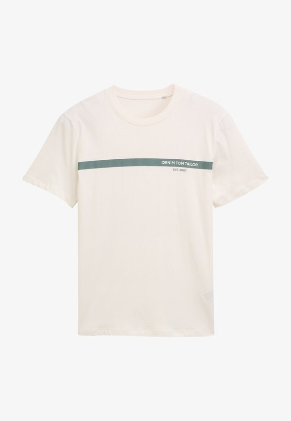 TOM TAILOR KURZARM - Print T-shirt - weiss