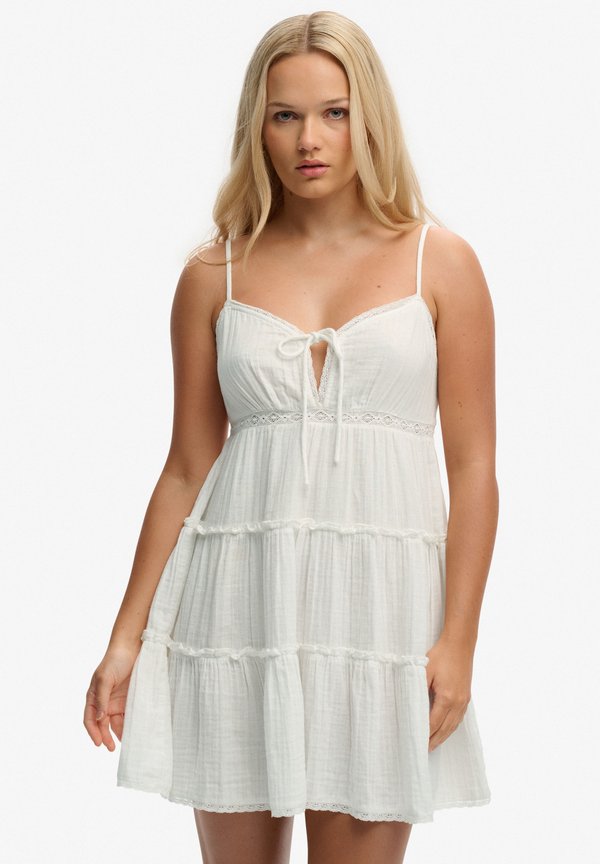 Superdry & Co SUPERDRY CHEESECLOTH TIERED MINI DRESS.. - Day dress - off white