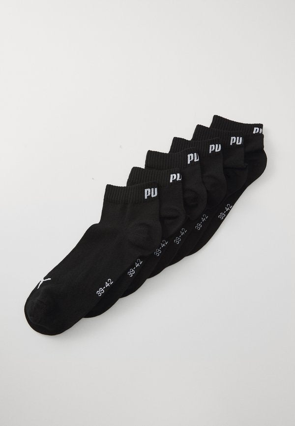 Puma QUARTER PLAIN UNISEX 6 PACK - Sneaker socks - black