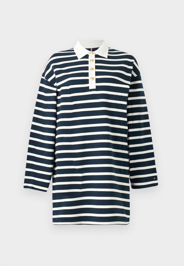 Tommy Hilfiger GOLD BUTTON RUGBY DRESS - Shirt dress - dark night navy/ivory