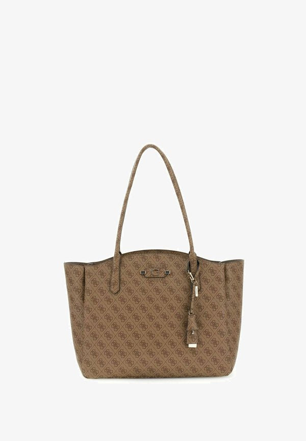 Guess LINDSEY TRAVEL TOTE - Tote bag - latte logo