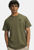 Under Armour S UA LOGO EMBROIDERED HEAVYWEIGHT SHORT SLEEVE - Print T-shirt - marine od green