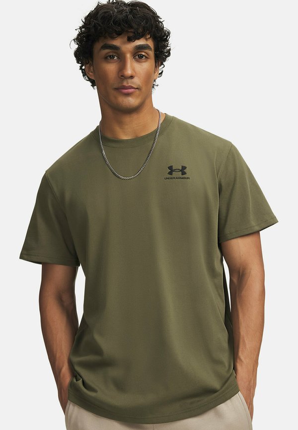 Under Armour S UA LOGO EMBROIDERED HEAVYWEIGHT SHORT SLEEVE - Print T-shirt - marine od green