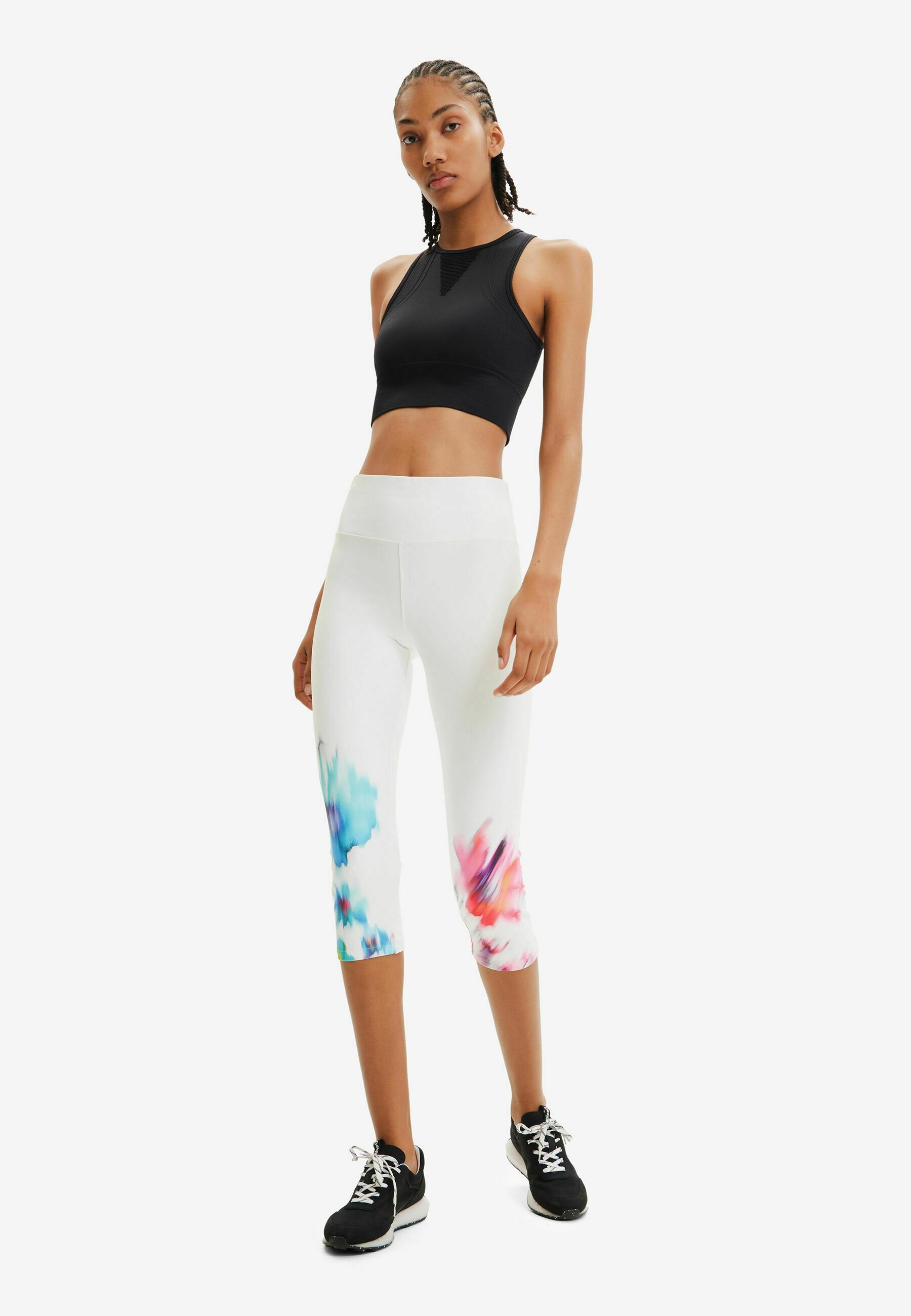 Desigual SPORT FLORAL CROPPED LEGGINGS