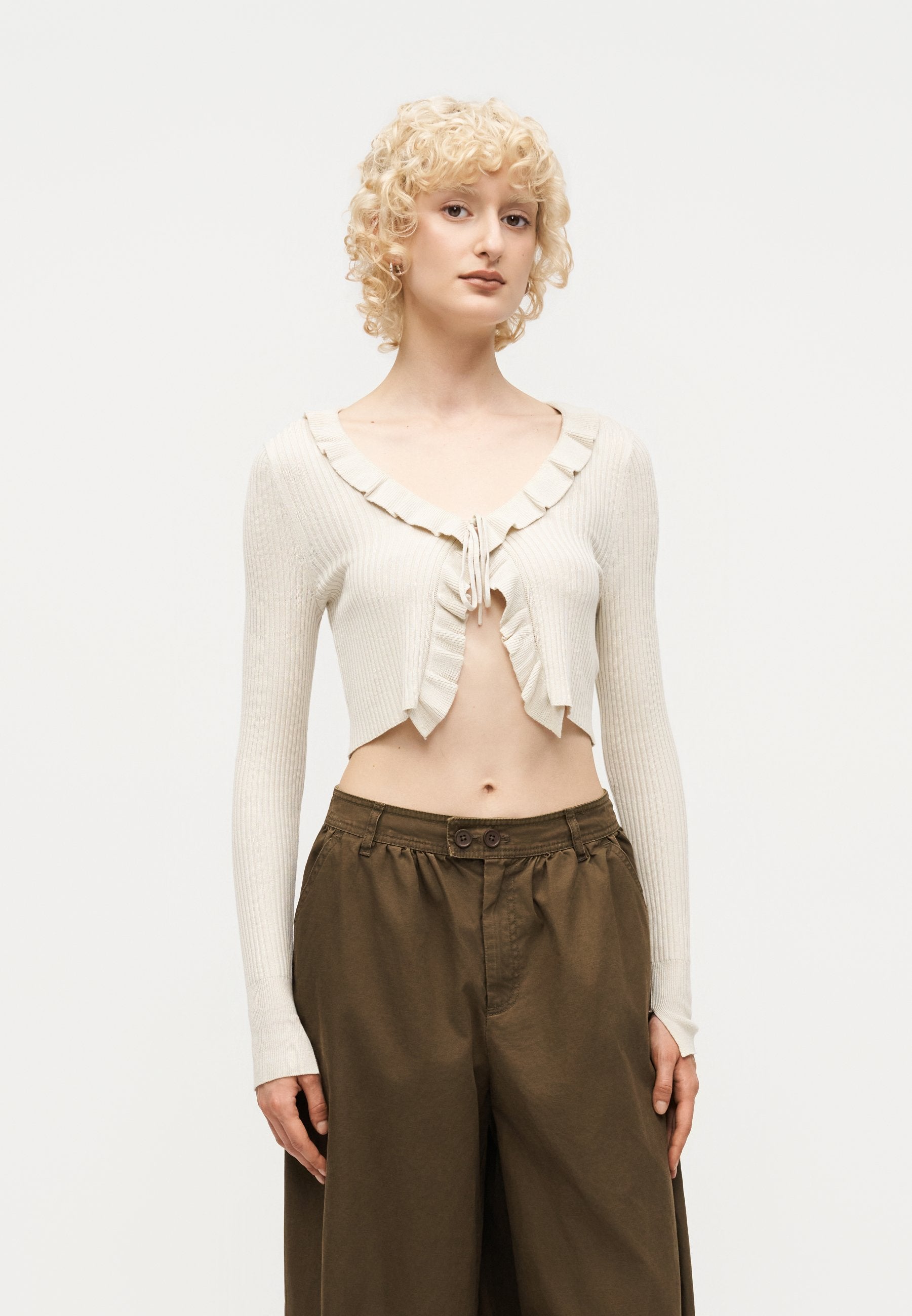 ONLY ONLMILA SHORT RUFFLE CARDIGAN