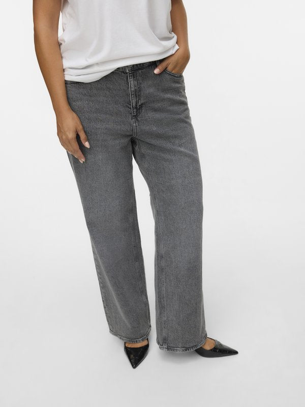 Vero Moda Curve Wide-fit VMCTESSA High rise Wide Leg Fit - Wide Leg - medium grey