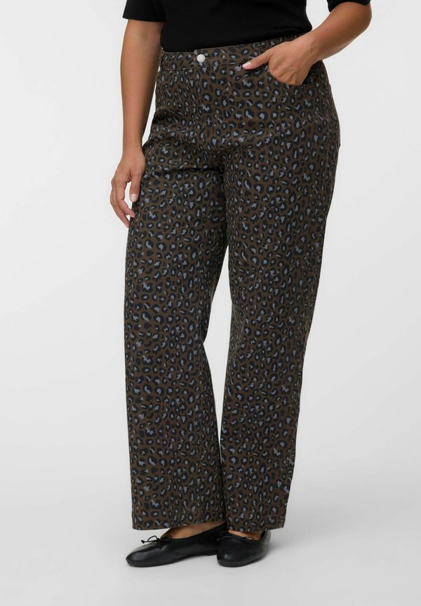 Vero Moda Curve WIDE-FIT JEANS VMCTESSA HIGH RISE WIDE LEG FIT JEANS - Wide Leg - chocolate chip
