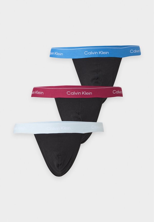 Calvin Klein Underwear THONG ICON 3 PACK - Thong - poseidon blue/plein air/red plum