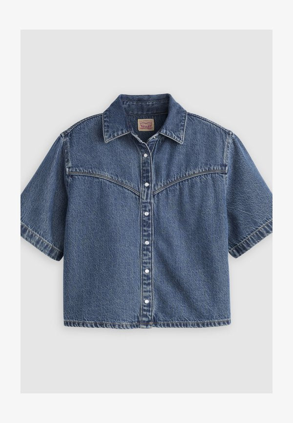 Levi's® LOGAN SS DENIM SHIRT - Button-down blouse - tencel tinted times