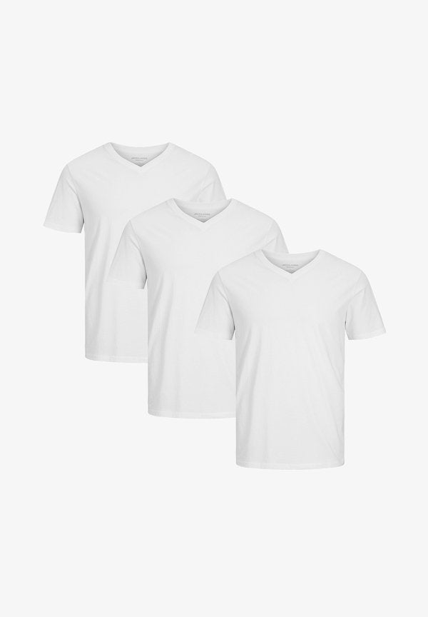 Jack & Jones 3ER PACK - Basic T-shirt - weiß