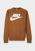 Nike Sportswear M NK CLUB BB GFX CREW - Sweatshirt - ale brown/white
