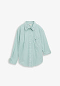 TOM TAILOR PLUS SIZE - OVERSIZE MIT HERZ-STICKEREI - Button-down blouse - blue haze irregular stripe