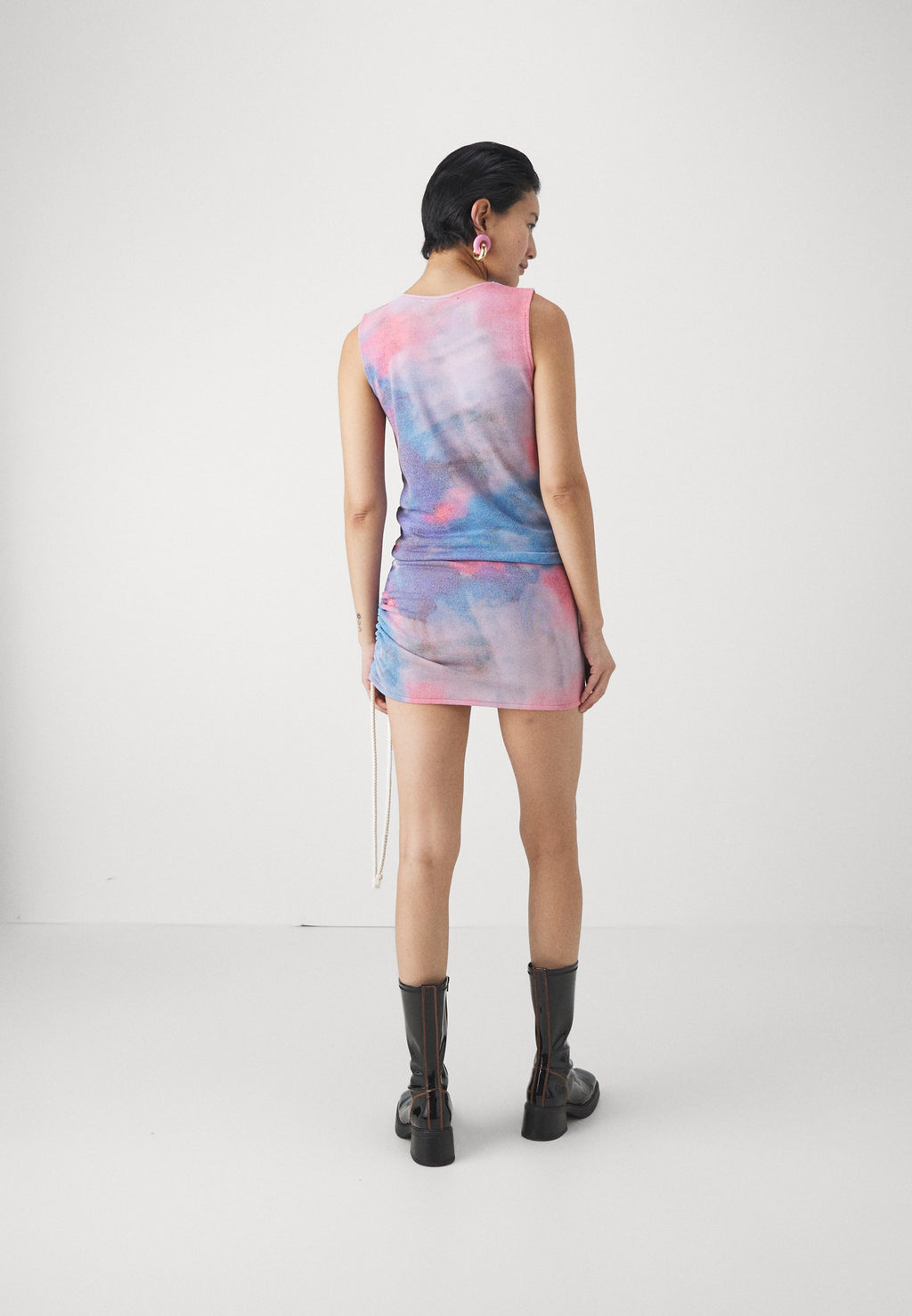 Fiorucci FLOWER BLUR RUCHED SKIRT
