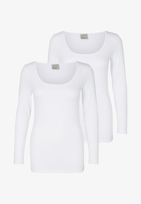 Vero Moda 2ER PACK - Long sleeved top - bright white