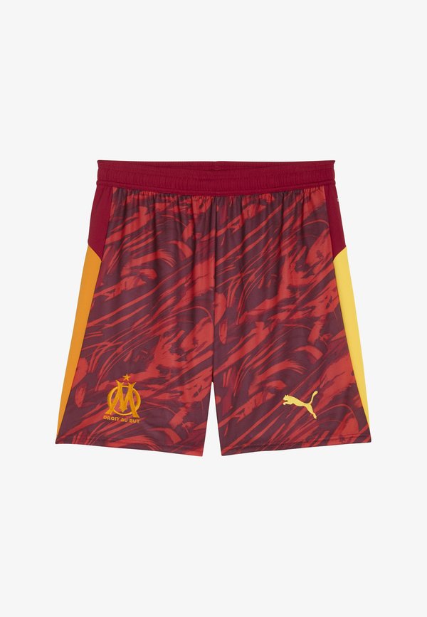 Puma OLYMPIQUE DE MARSEILLE 25/26 - Sports shorts - dark crimson sunny yellow dark poppy