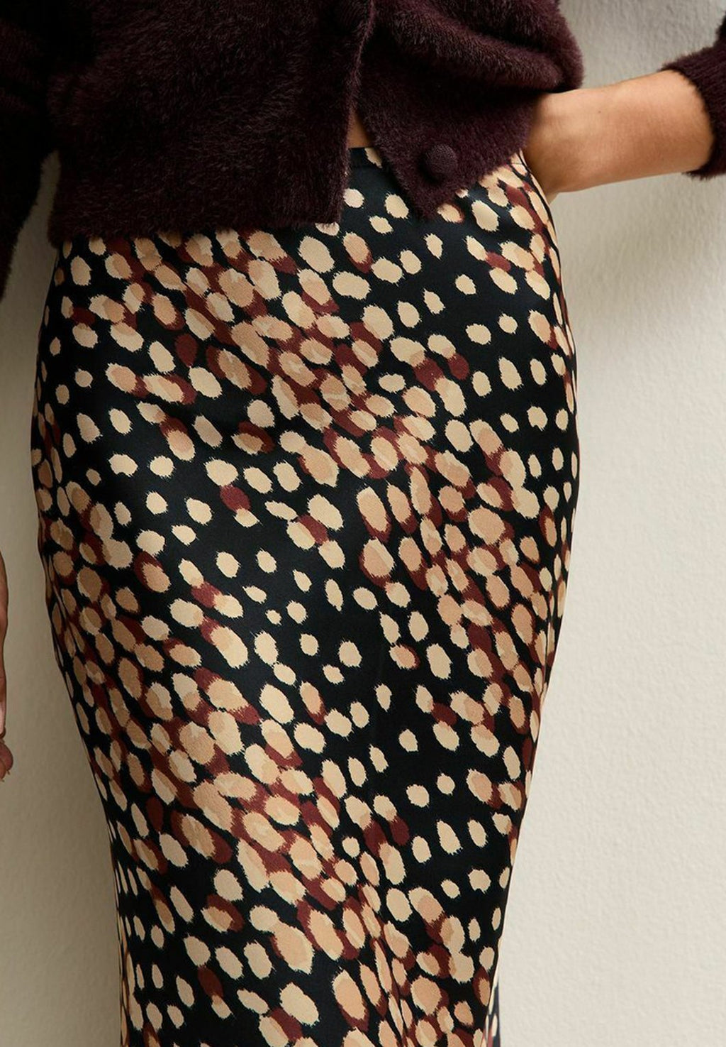 New Look SPOT PRINT BIAS CUT MIDI
