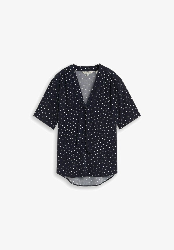 TOM TAILOR TOM TAILOR BLUSEN & SHIRTS BLUSE MIT PUNKTEMUSTER - Blouse - navy white small dot design