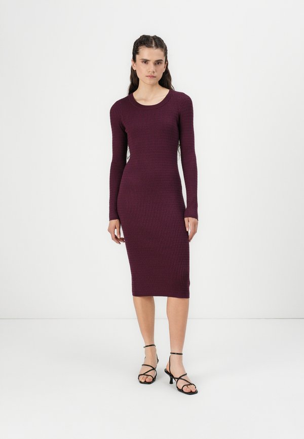 Vero Moda VMSILJE ONECK CABLE  - Jumper dress - winetasting