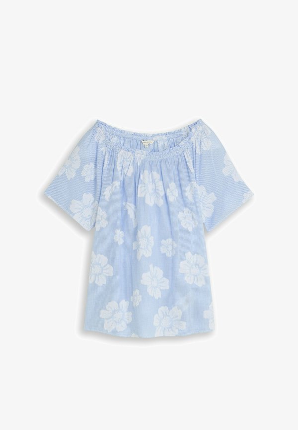 TOM TAILOR BLUSE MIT STREIFEN AUS JACQUARD - Blouse - blue flower dobby
