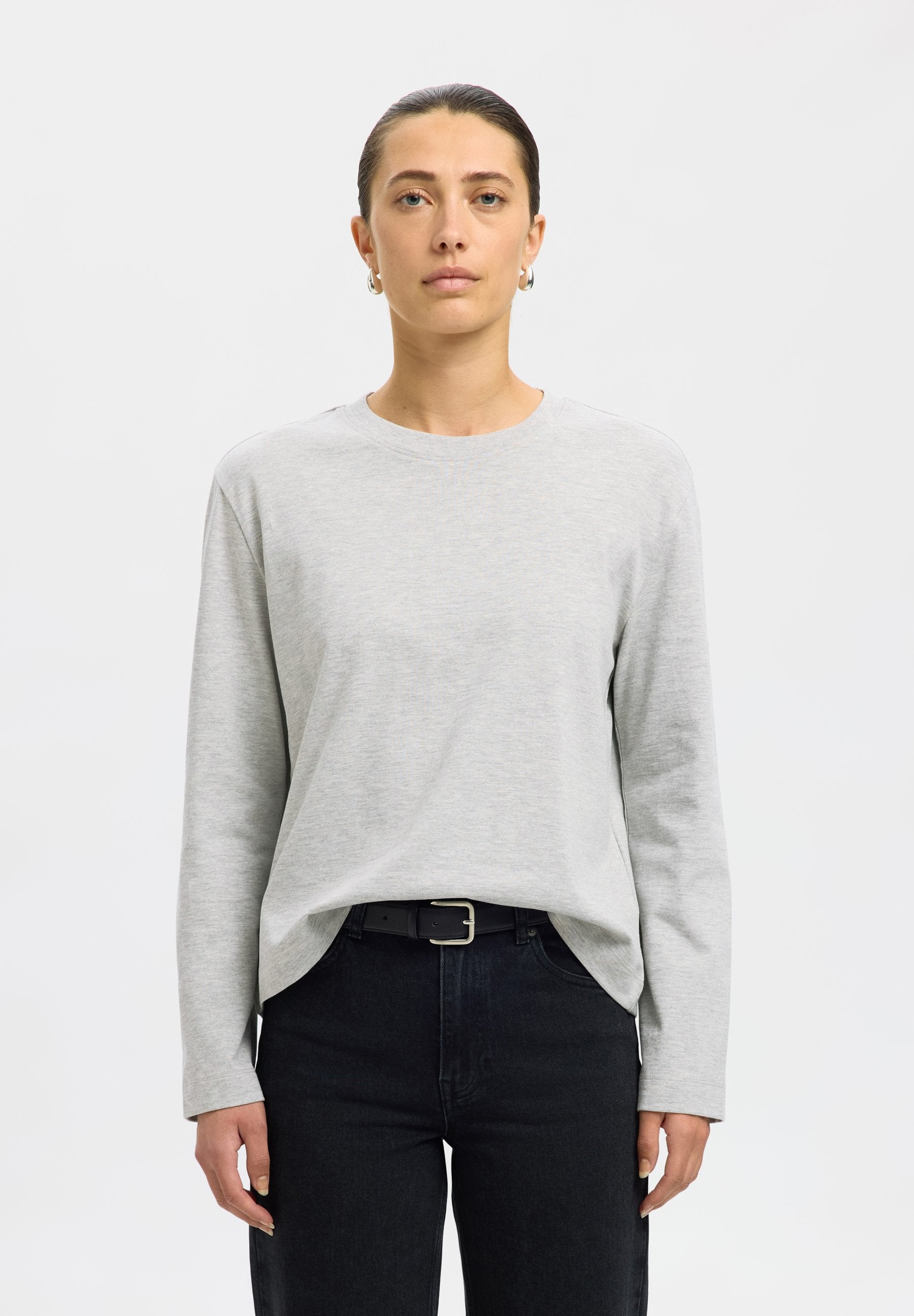 Selected SLFESSENTIAL LS BOXY TEE NOOS