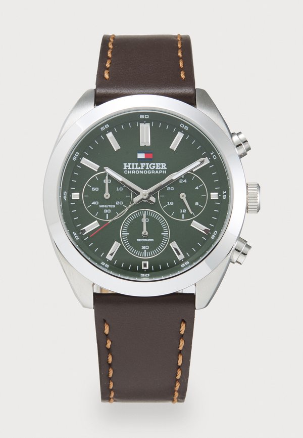 Tommy Hilfiger Chronograph watch - silver-coloured/brown/green
