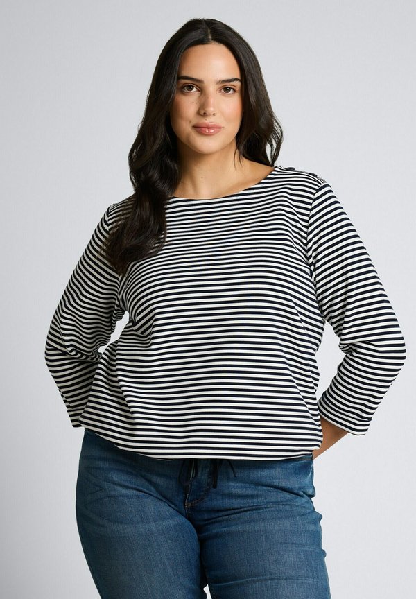 TOM TAILOR Long sleeved top - offwhite navy regular stripe