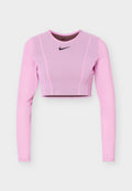Nike Performance NIKECOURT SLAM LONGSLEEVE CROP - Long sleeved top - light magenta/tattoo/black