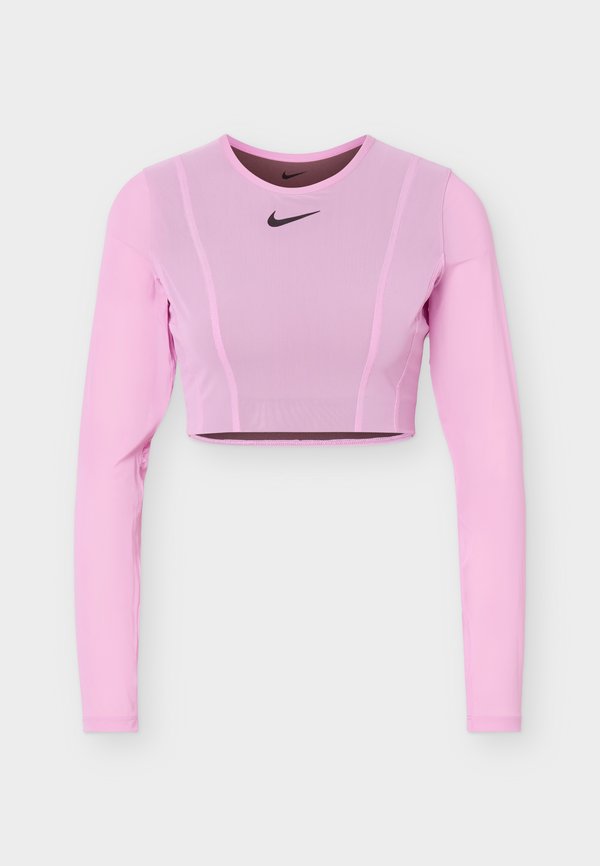 Nike Performance NIKECOURT SLAM LONGSLEEVE CROP - Long sleeved top - light magenta/tattoo/black