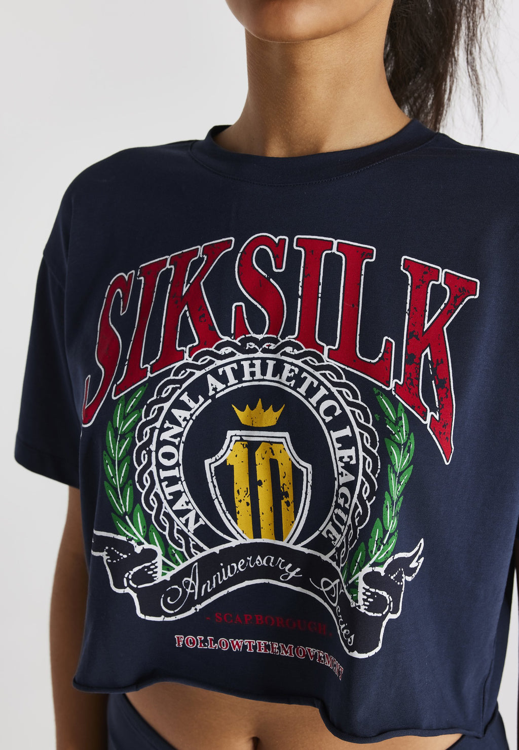 SIKSILK CROPPED VARSITY PRINT