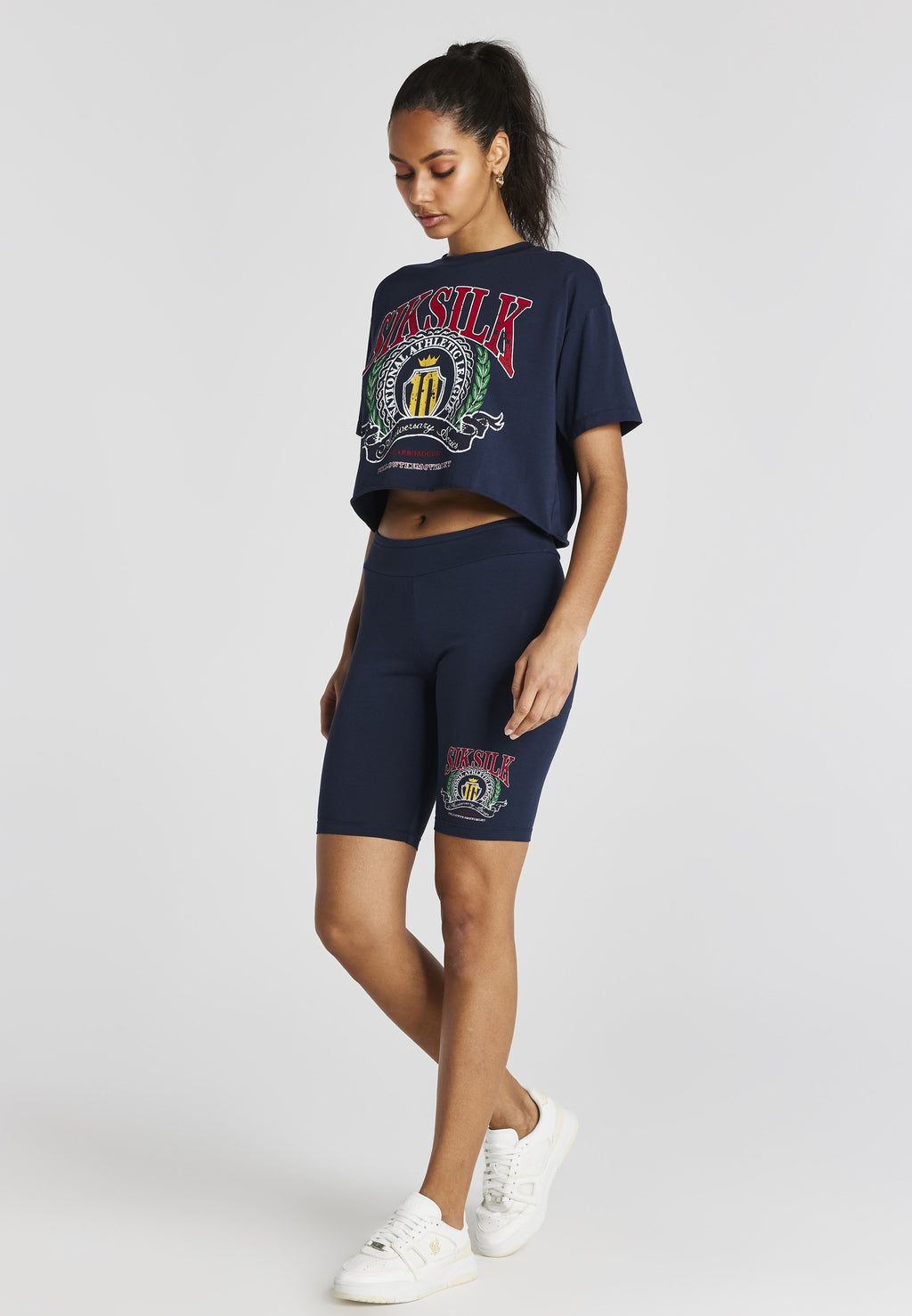 SIKSILK CROPPED VARSITY PRINT