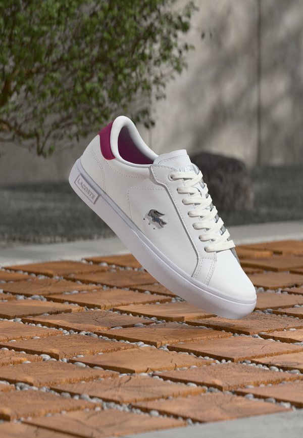 Lacoste POWERCOURT 126 - Trainers - white/dark purple
