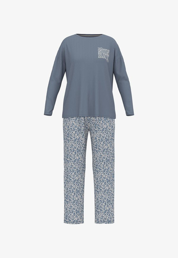 TOM TAILOR SET - Pyjama set - blau mittel allover