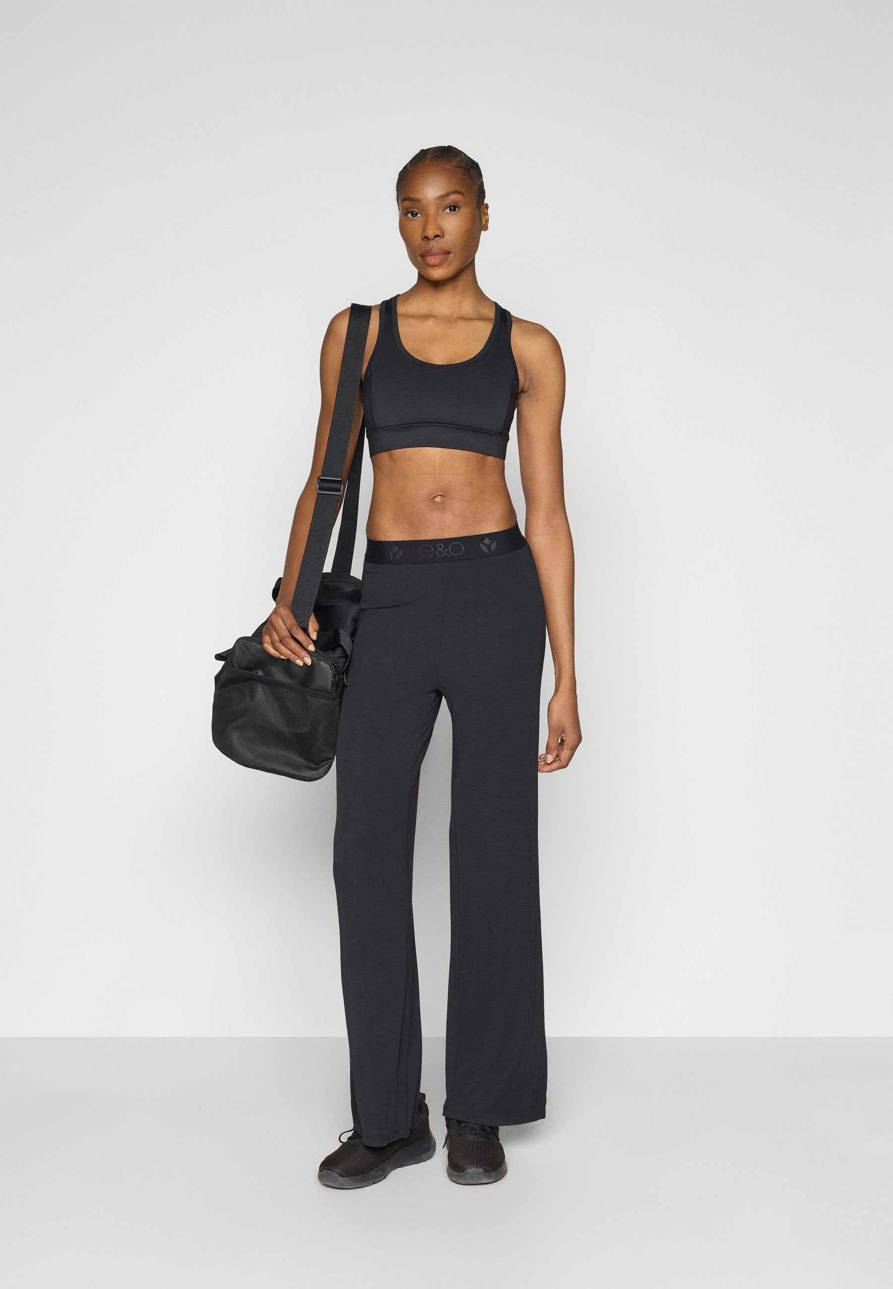Even&Odd active FLARED  LEG MID RISE FINE RIB TROUSERS