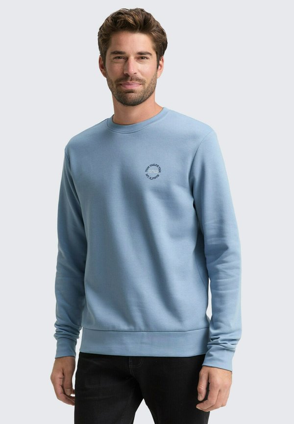TOM TAILOR MIT LOGO-PRINT - Sweatshirt - faded denim blue