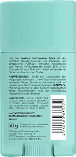 Fußcreme, Fußbalsam Stick Urea BE ROUTINE