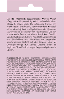 Lippenpflege Lippenmaske Velvet Violet BE ROUTINE