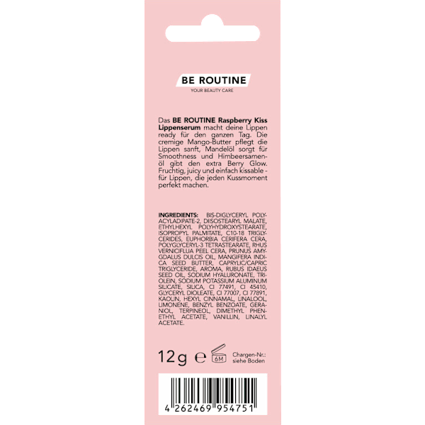 Lippenserum Raspberry Kiss Hydrating & Glossy BE ROUTINE