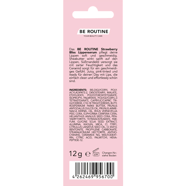 Lippenserum Strawberry Bliss Hydrating & Glossy BE ROUTINE